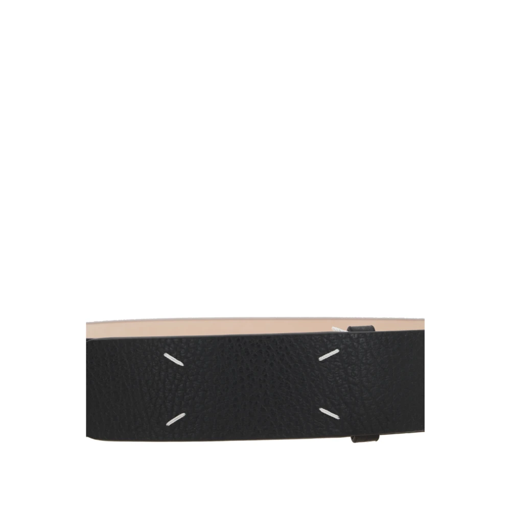 Maison Margiela Zwart Leren Verstelbare Riem Vier Stiksels Black Dames