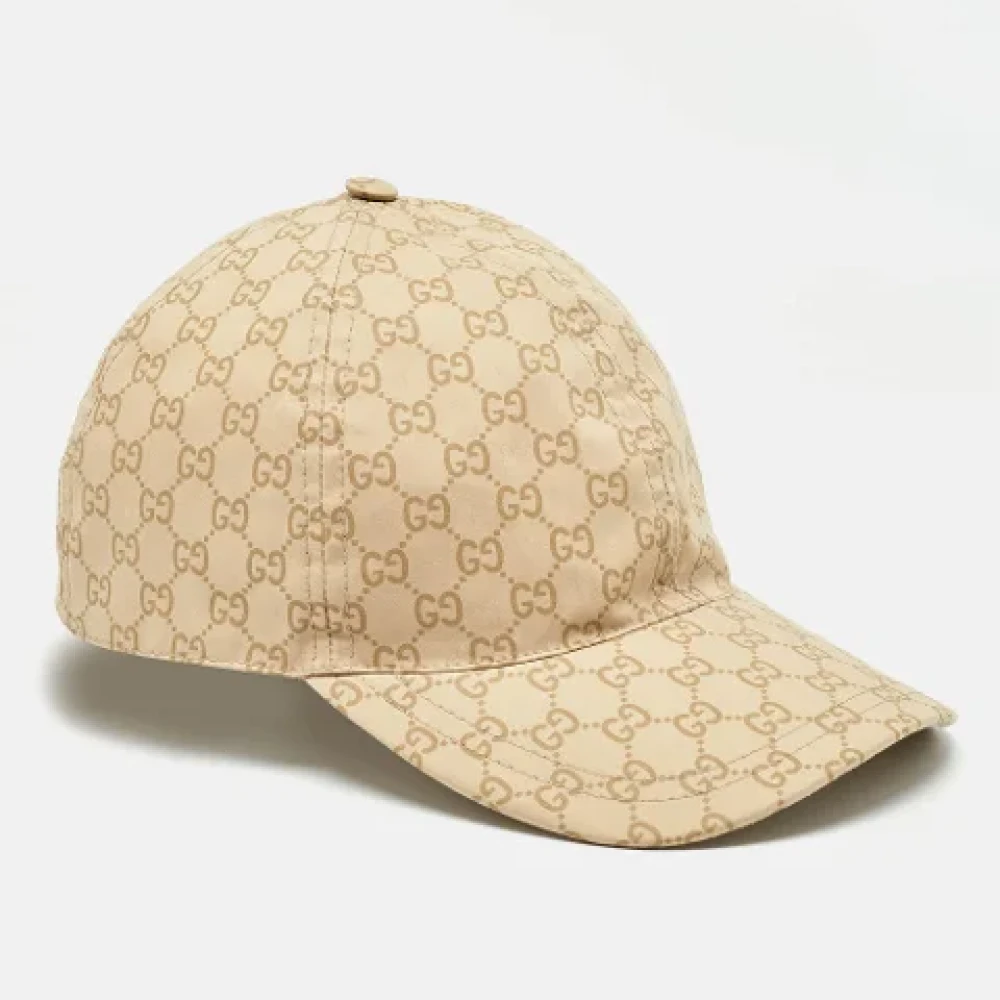 Gucci Vintage Pre-owned Cotton hats Beige Heren
