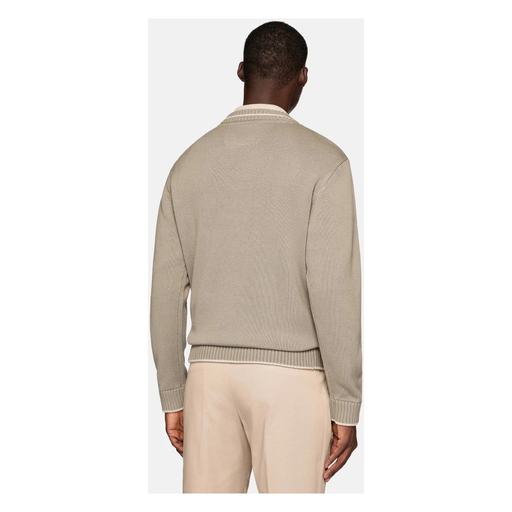 Boggi Milano V-hals Jumper Beige Heren