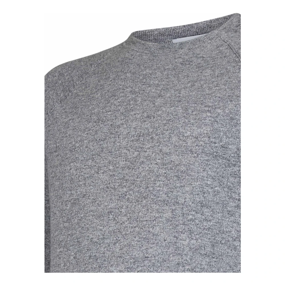 Malo Luxe Zwarte Cashmere Trui met Ronde Hals Gray Heren