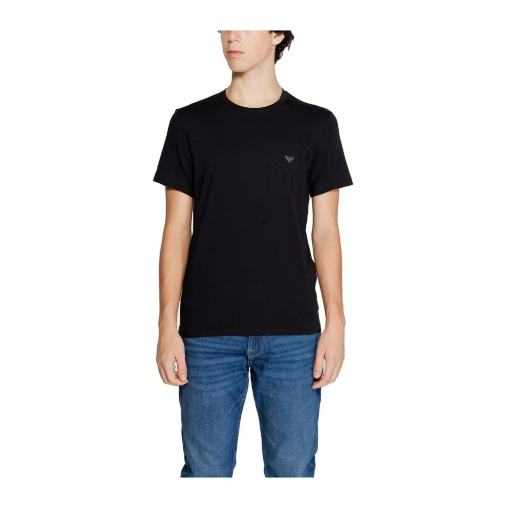 Emporio Armani Zwarte Katoenmix T-Shirt Heren Black Heren