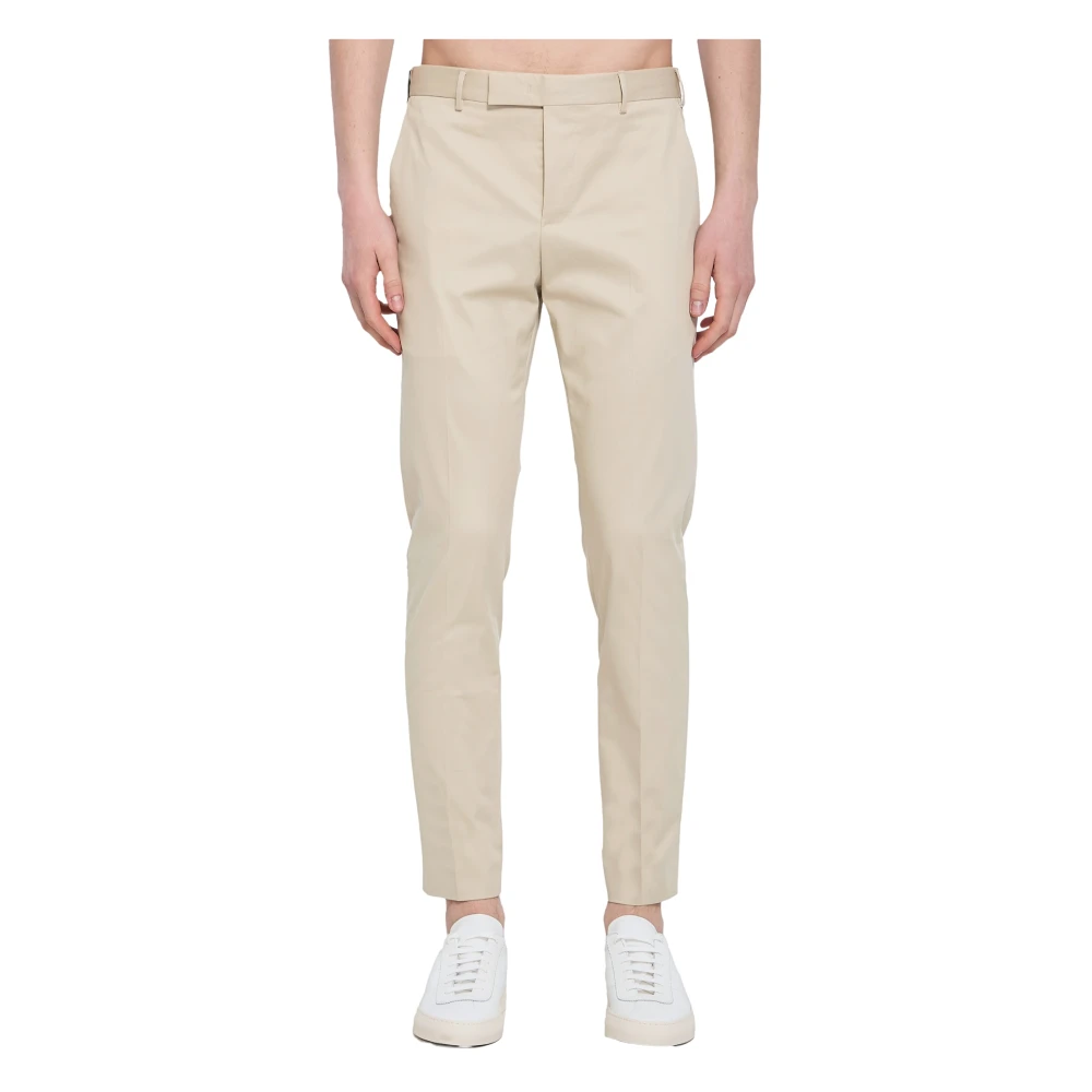 Pt Torino Men's Beige Light Cotton Stretch Trousers Slim Fit - Chinos - 3XL - Trousers
