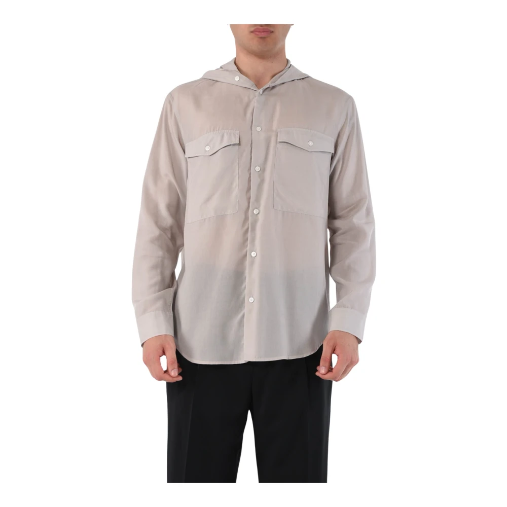 Emporio Armani Formal Shirts Gray Heren
