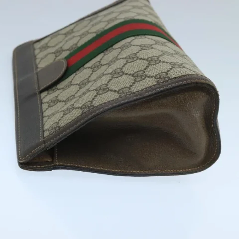 Gucci Vintage Pre-owned Canvas clutches Beige Dames