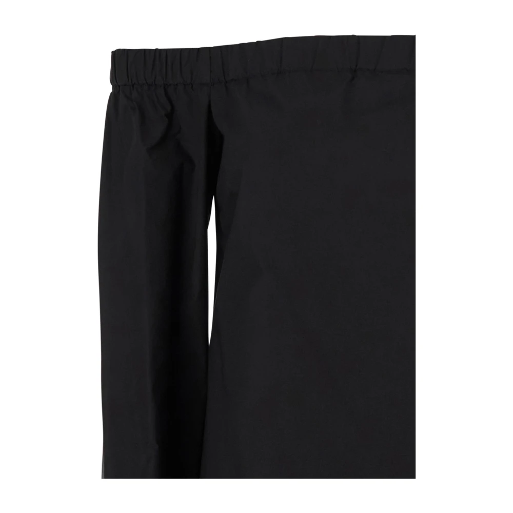 Federica Tosi Zwarte Stof Halslijn Jurk Vrouw Black Dames