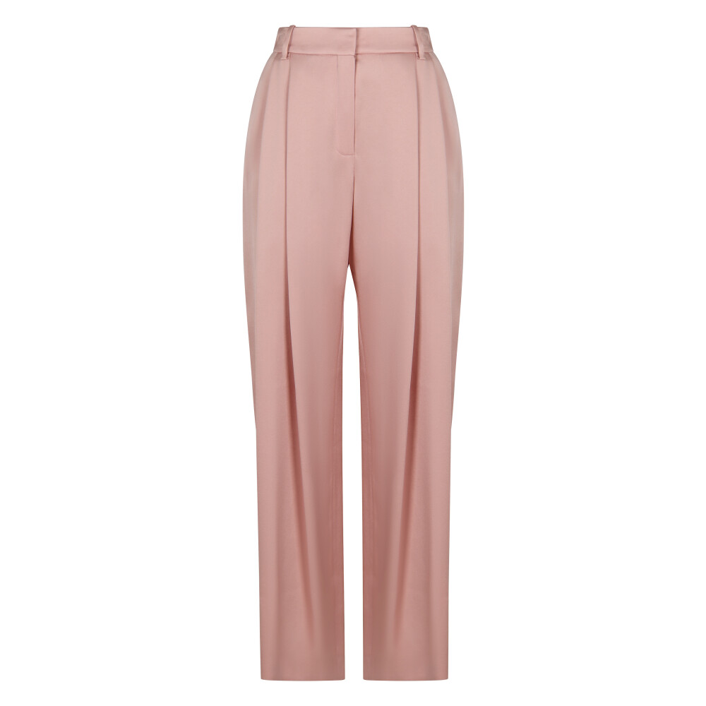 パンツ NINA RICCI Woman Pants Pink 25PCPA002AC0123 U2785 Nina Ricci Pink Crepe Pleated Wide-Leg Trousers | Liberty