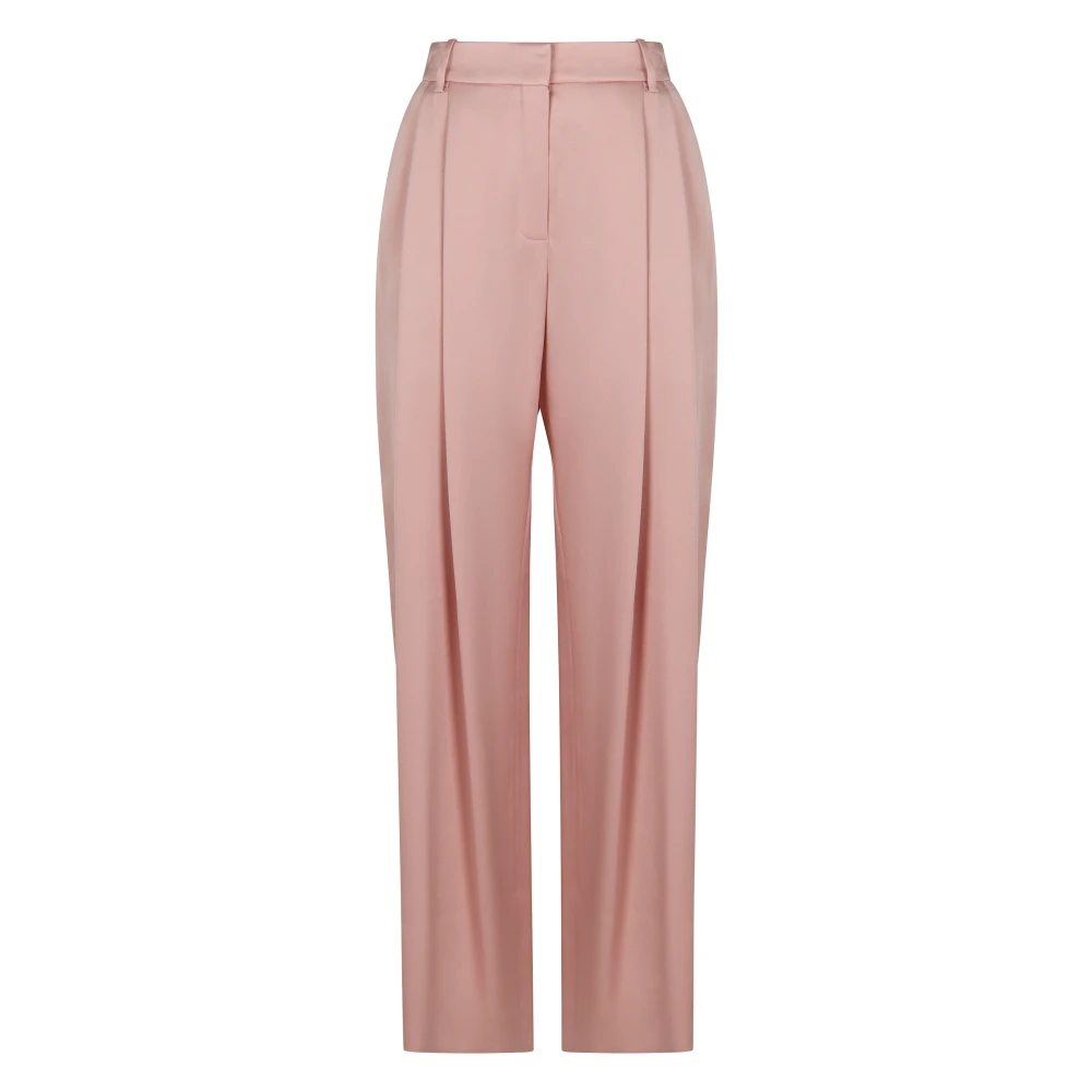 Nina Ricci Satijnen broek met zijzakken Pink Dames