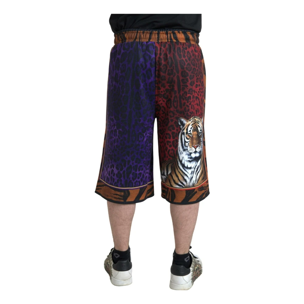 Dolce & Gabbana Multicolor Tiger Print Shorts Multicolor Heren