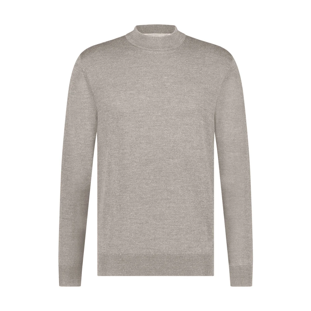 Born With Appetite Bessen Mockneck Pullover Merino Beige Heren