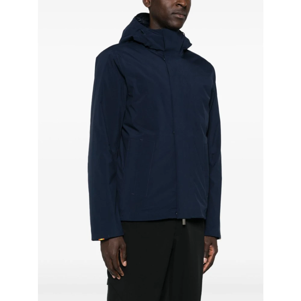 K-way Blauwe Hooded Jacken Jas Blue Heren