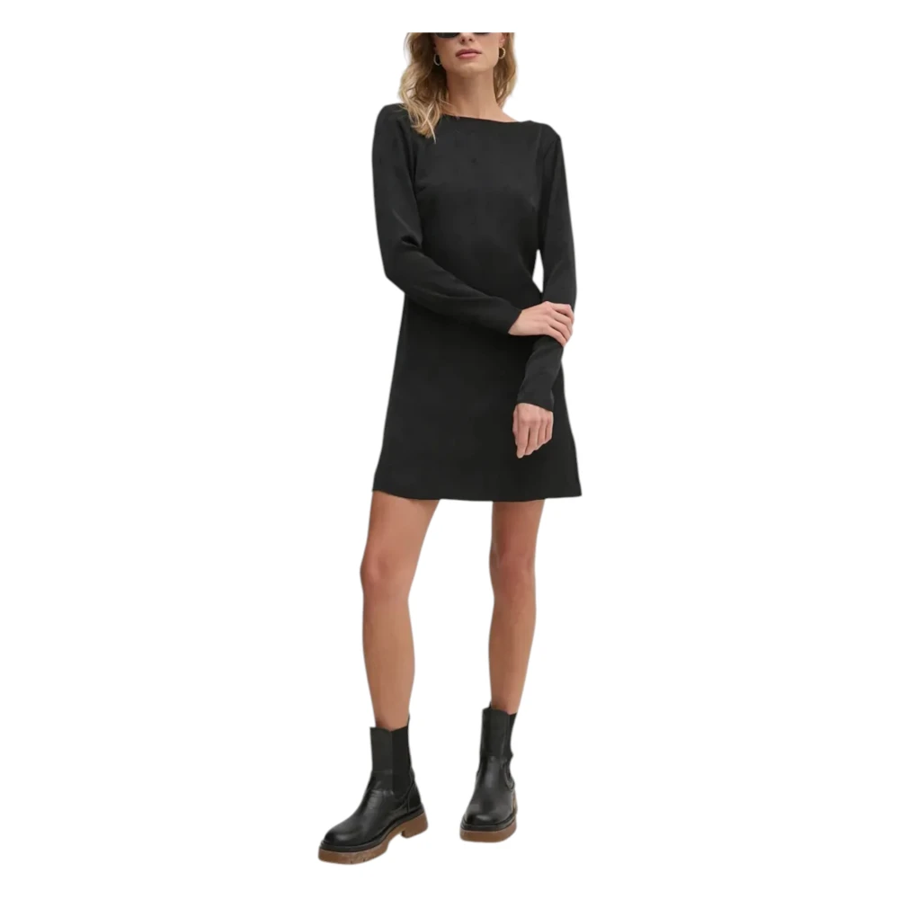Calvin Klein Jeans Elegante Jacquard Korte Jurk Vrouwen Black Dames