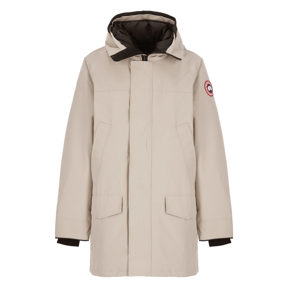 Canada Goose Beige Gewatteerd Donsjack met Capuchon Beige Heren