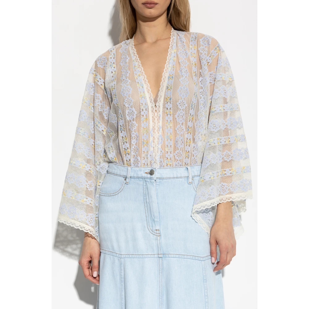 Munthe Bloemmotief body Sycha Blue Dames