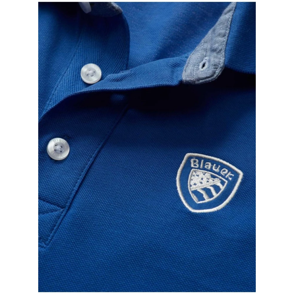Blauer Katoenen Polo Shirt Blue Heren
