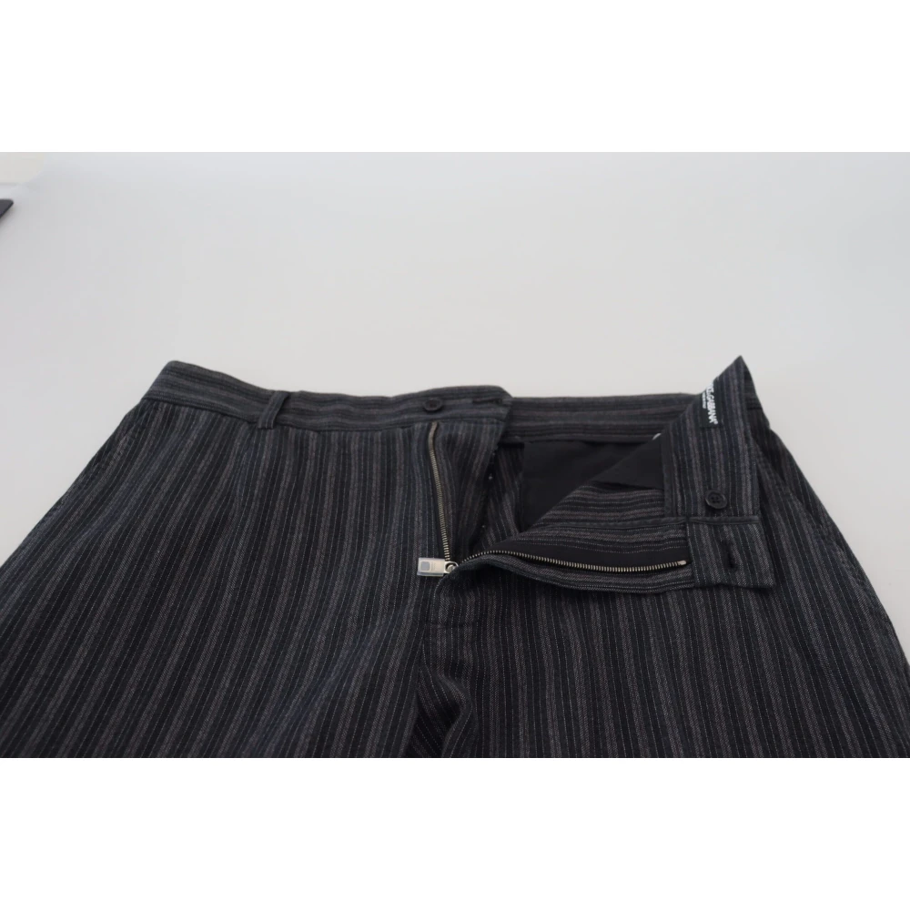 Dolce & Gabbana Donkergrijze Gestreepte Chino Pantalon Multicolor Heren