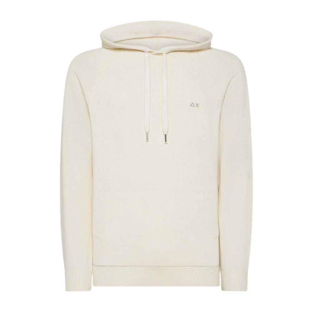 Sun68 White Cotton Hoodie With Front Logo - Male - Hoodies - S - Sweatshirts & Hoodies