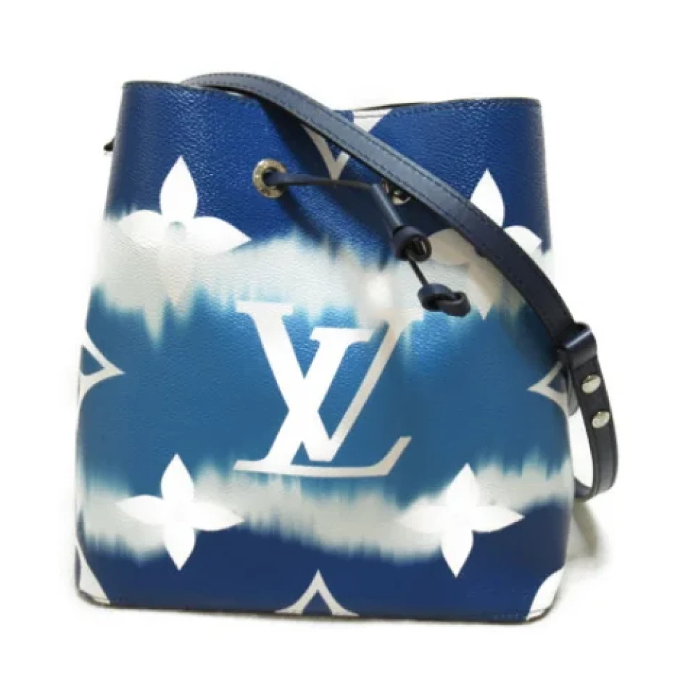 Louis Vuitton Vintage Tweedehands Blauwe Canvas Noe Tas Blue Dames