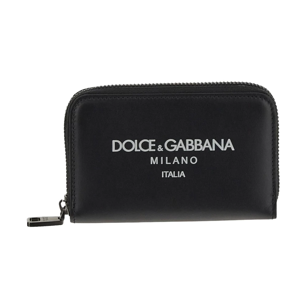 Dolce & Gabbana Leren Logo Portemonnee Black Heren