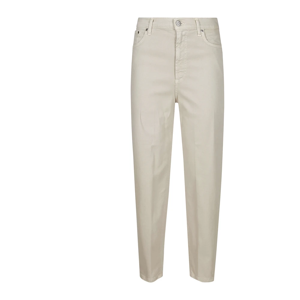 Dondup Hoge taille losse pasvorm broek Beige Dames