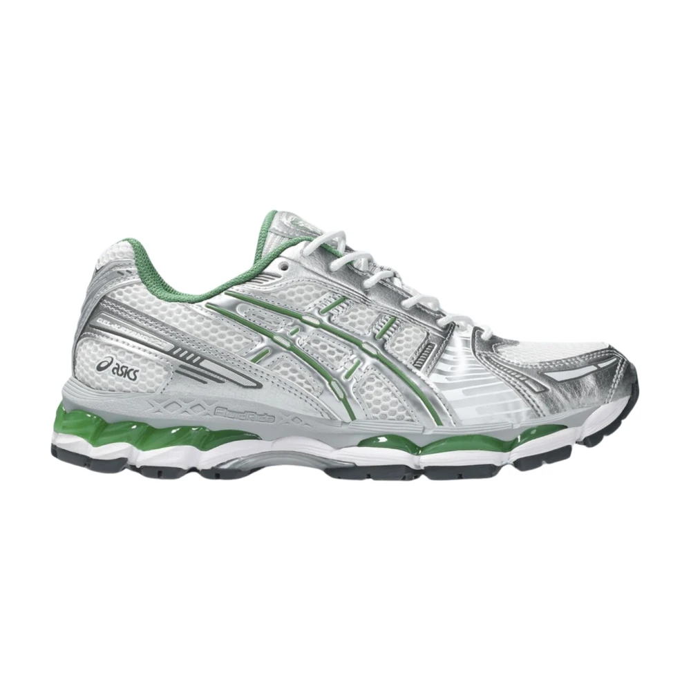 Asics Men's White Mesh Trainers With Metallic Finish - Sneakers - 3 Uk - Shoes