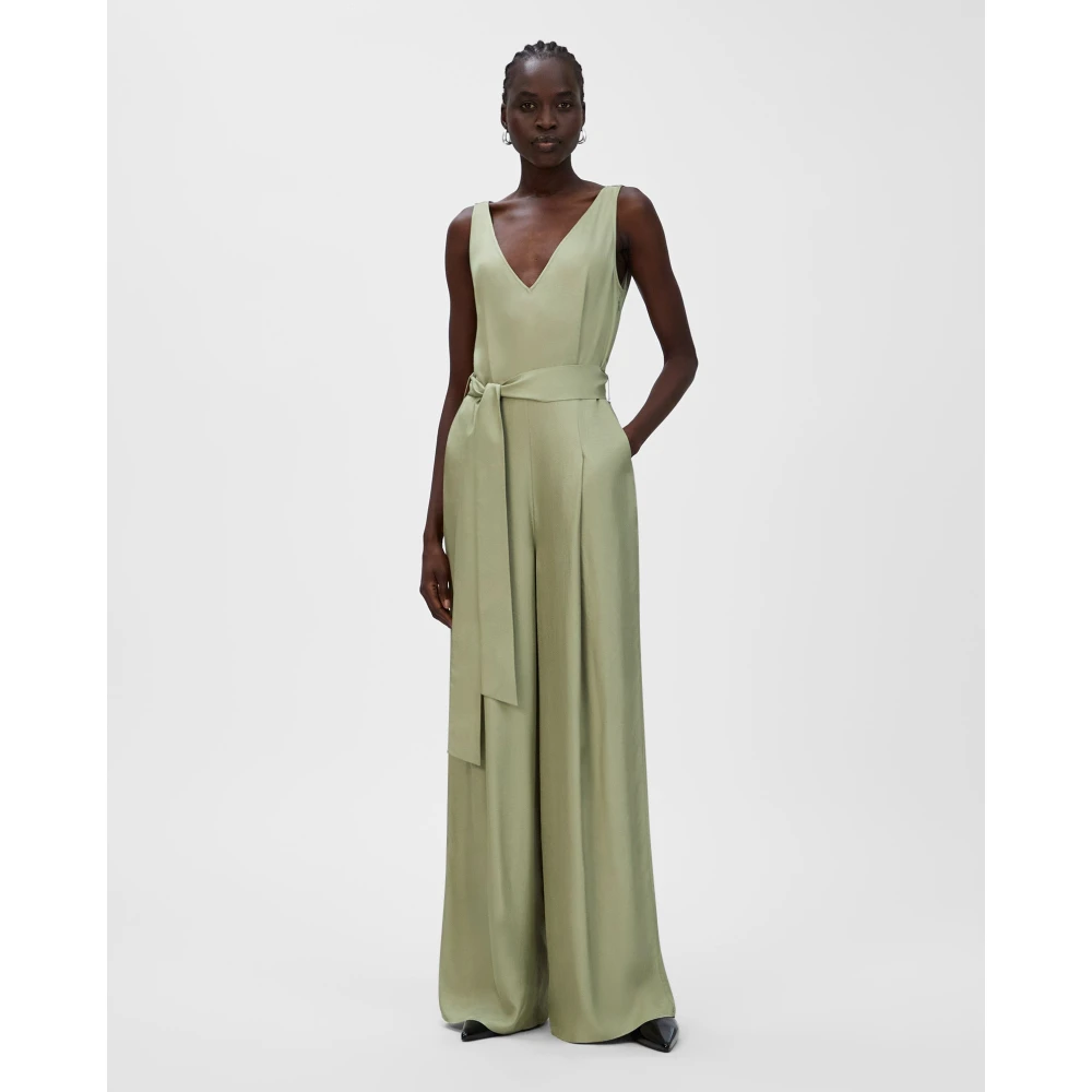 IVY OAK Naia Acetaat Wijde Pijp Jumpsuit Green Dames