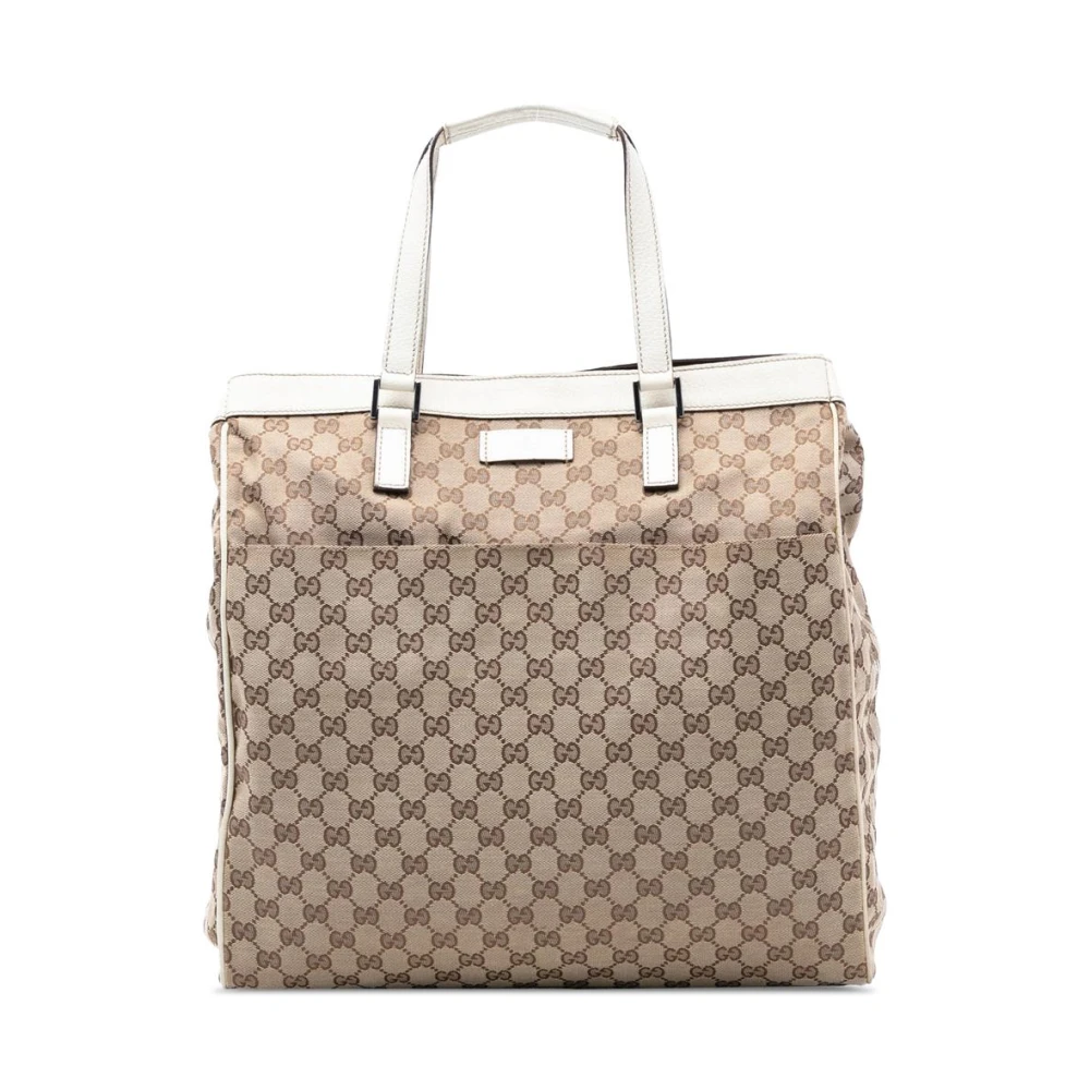 Gucci Vintage Women's Brown Pre-Owned Canvas Tote Bag