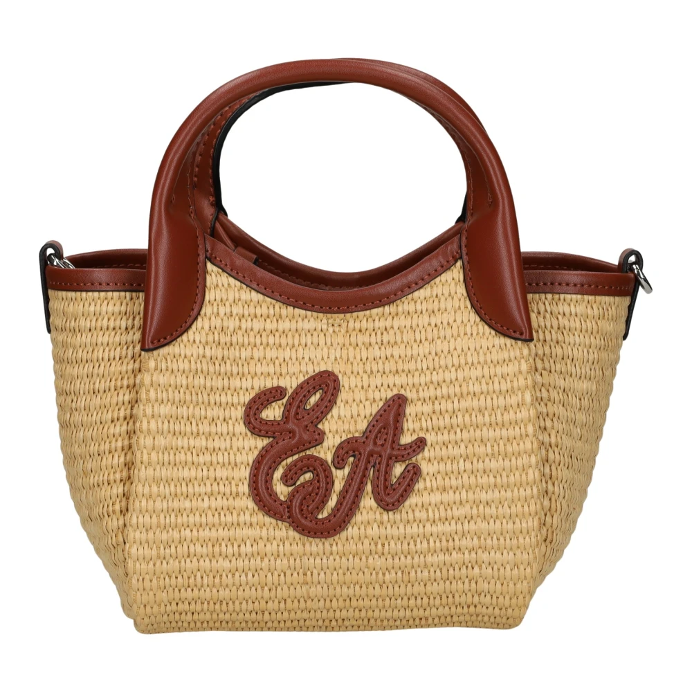 Giorgio Armani Small Woven Straw Shopper - Female - Mini Bags - Beige - One Size - Bags