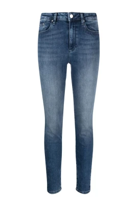 Blå Slim-Fit Rak Jeans