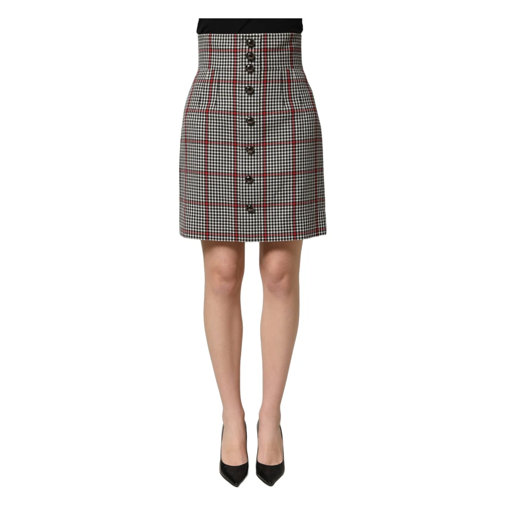Dolce & Gabbana High Waist A-Line Mini Skirt - Female - Short Skirts - Gray - S - Skirts