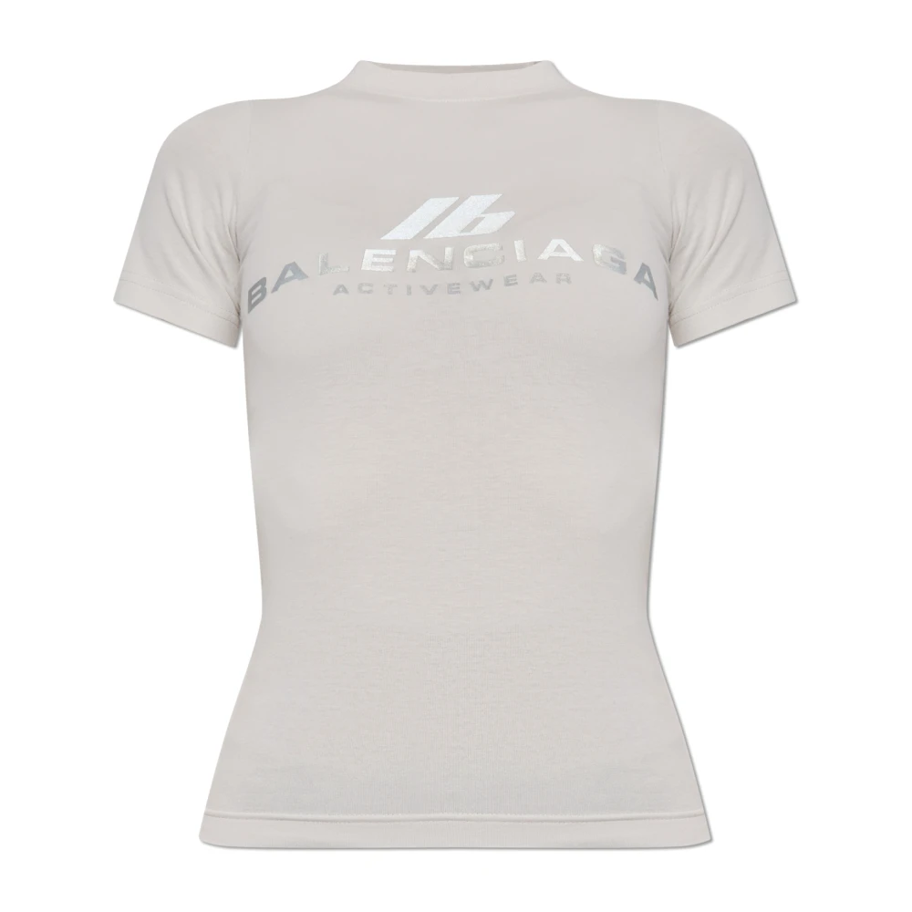 Balenciaga Sport T-shirt met logo Gray Dames