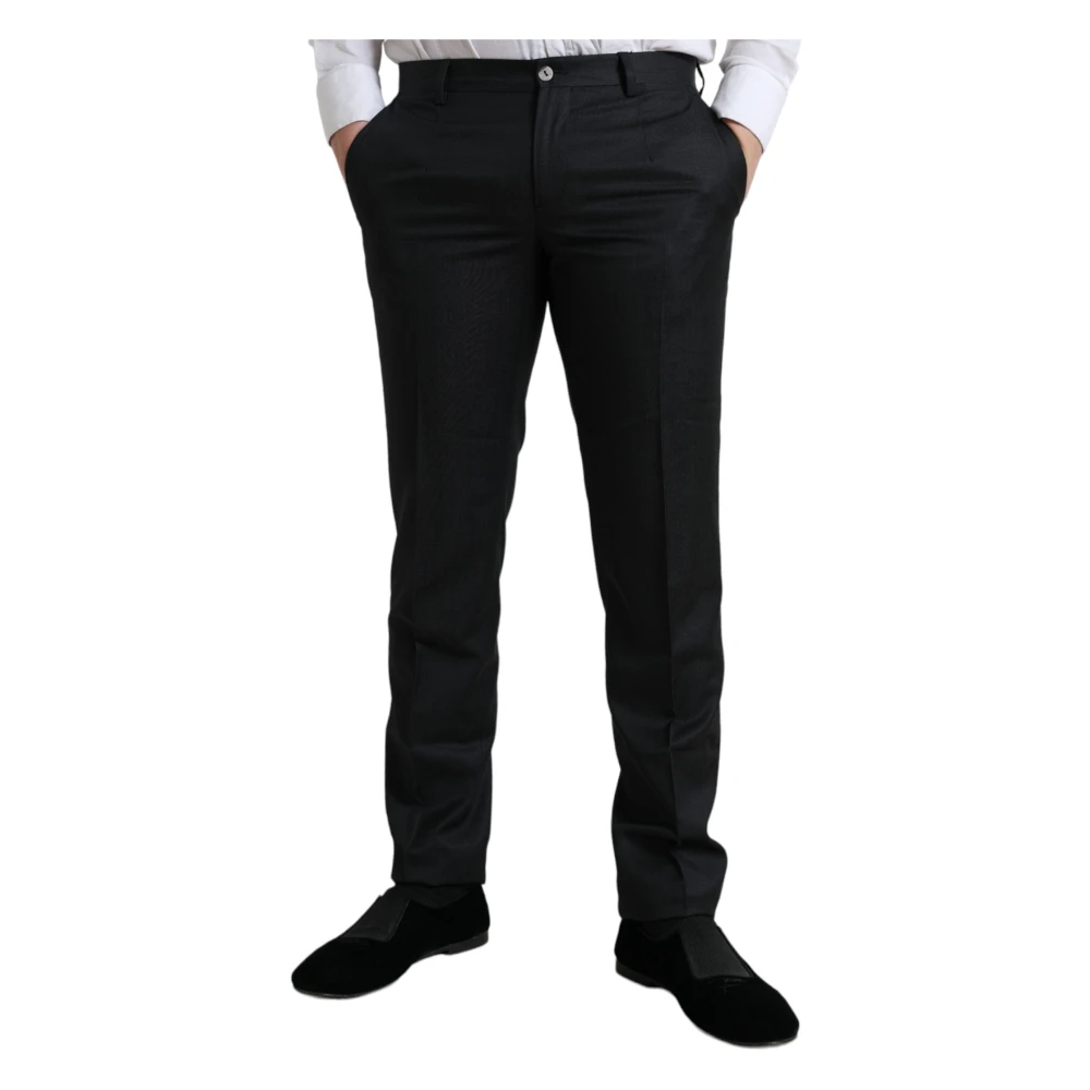 Dolce & Gabbana Elegante Slim Fit Jurk Broek Black Heren