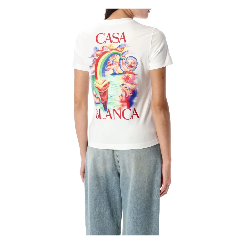 Casablanca Natuurprint Aansluitend T-shirt White Dames