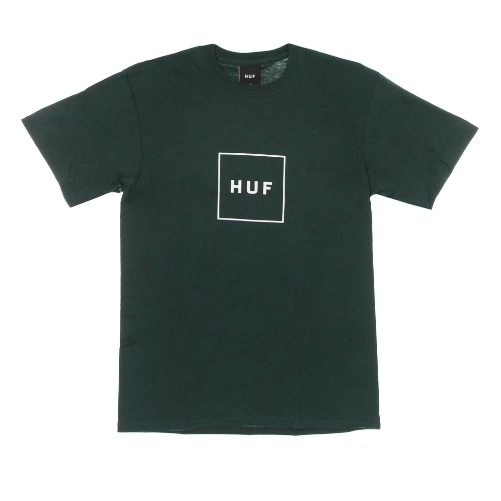 HUF Donkergroen Box Logo T-shirt Green Heren