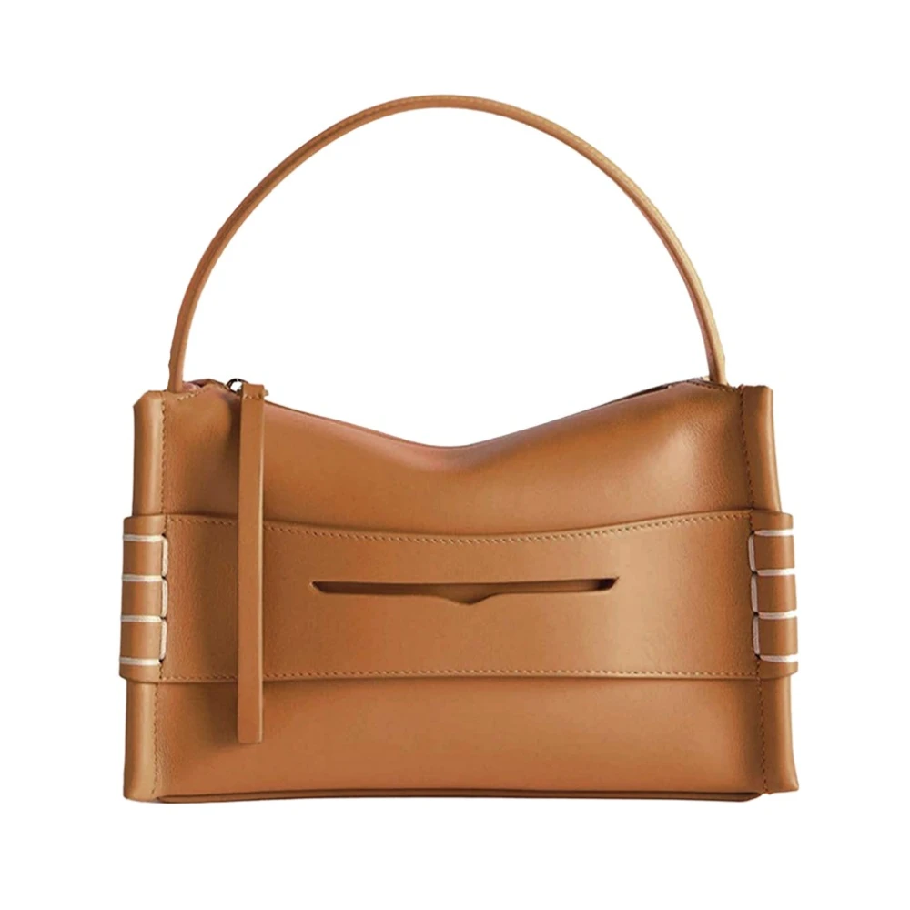 Jw Anderson Women's Brown Small Leather Loafer Bag With Logo