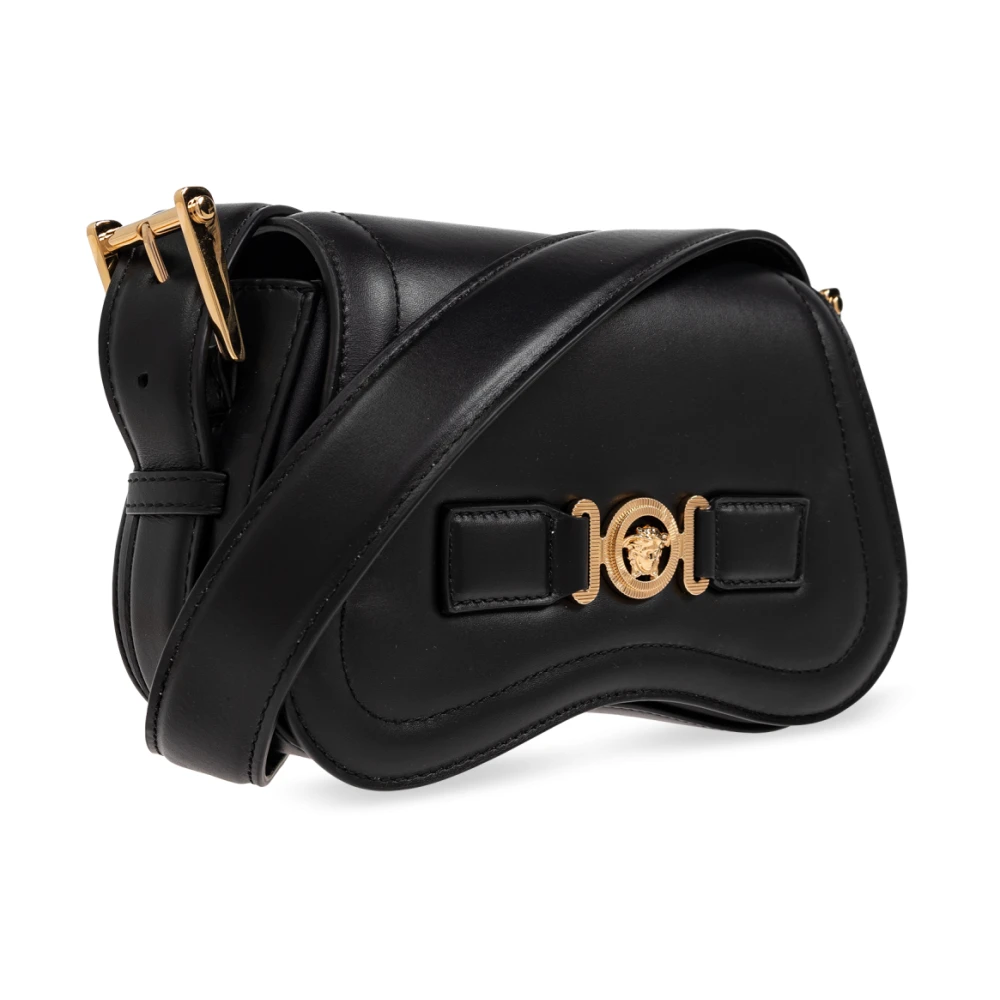 Versace Leren schoudertas Black Heren