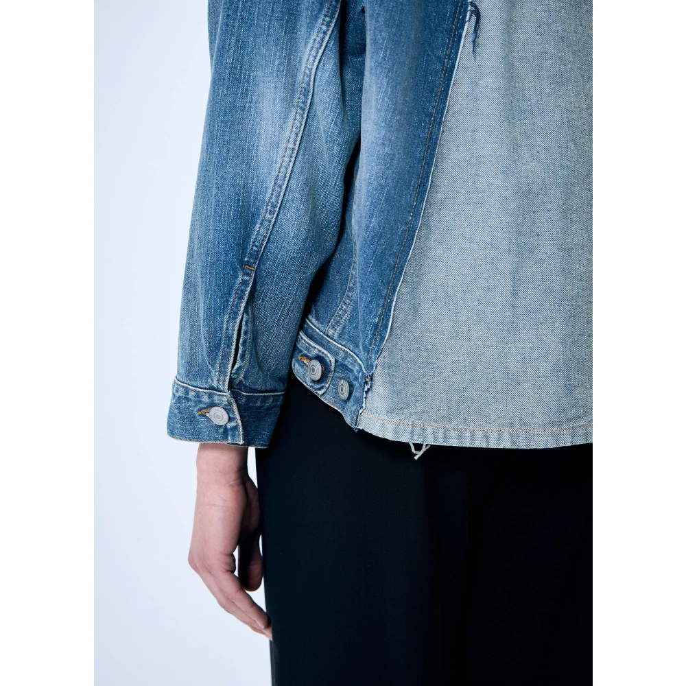MM6 Maison Margiela Distressed Denim Jacket Blue Dames