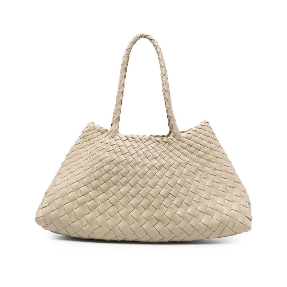Dragon Diffusion Crème Geweven Leren Schoudertas Beige Dames