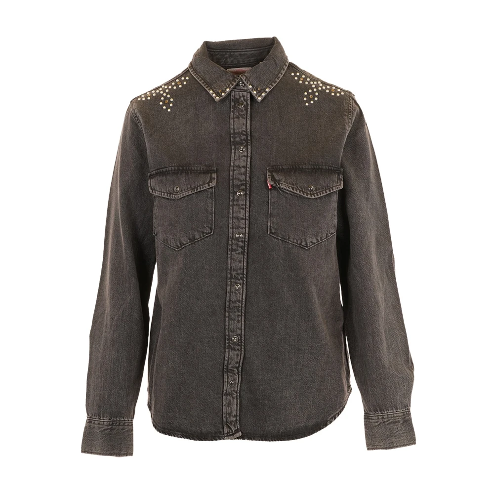 Levi's Women's Brown Shirts, Xs, Iconic Western Bejewelled Western