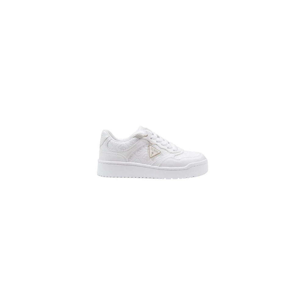 Guess Women's White Sneakers, 2 Uk, Flat Polyethylene Shoe Collection