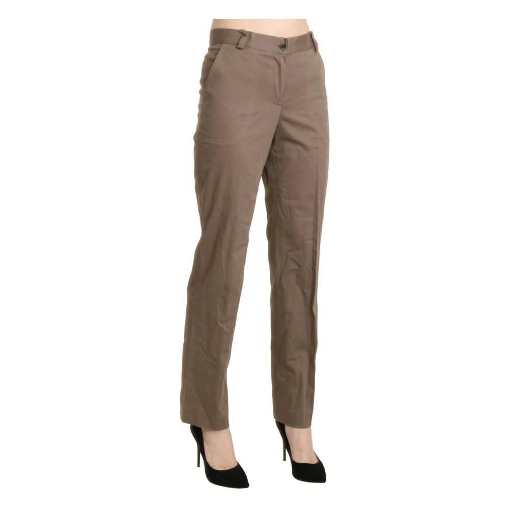 Bencivenga Elegante Straight Pants met hoge taille in Bruin Brown Dames