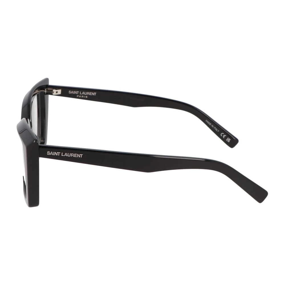 Saint Laurent Irregular Acetate Frame Eyeglasses Black Unisex