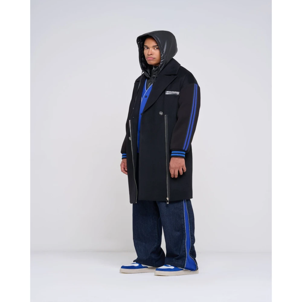 John Richmond Lange jas met capuchon Black Heren