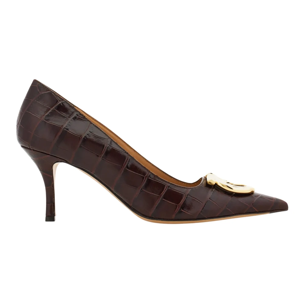 Ferragamo Lara 70 Croc - Female - Pumps - Brown - 4 Uk - Shoes