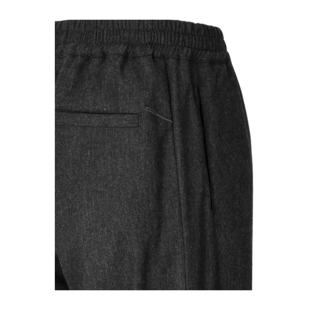 Cruna Donkergrijze wollen flanellen broek Gray Dames