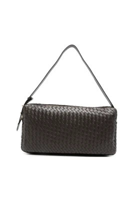 Trousse Stor Flätad Läderhandväska