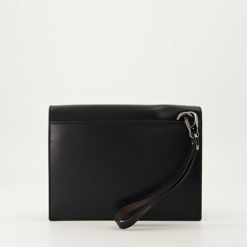 Valentino Garavani VLogo The Bold Leren Clutch Black Heren