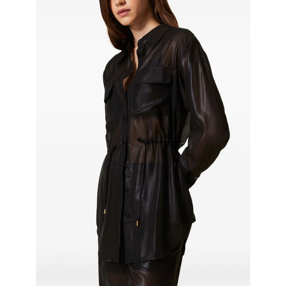 Twinset Zwarte knoopjas met aantrekkoord taille Black Dames