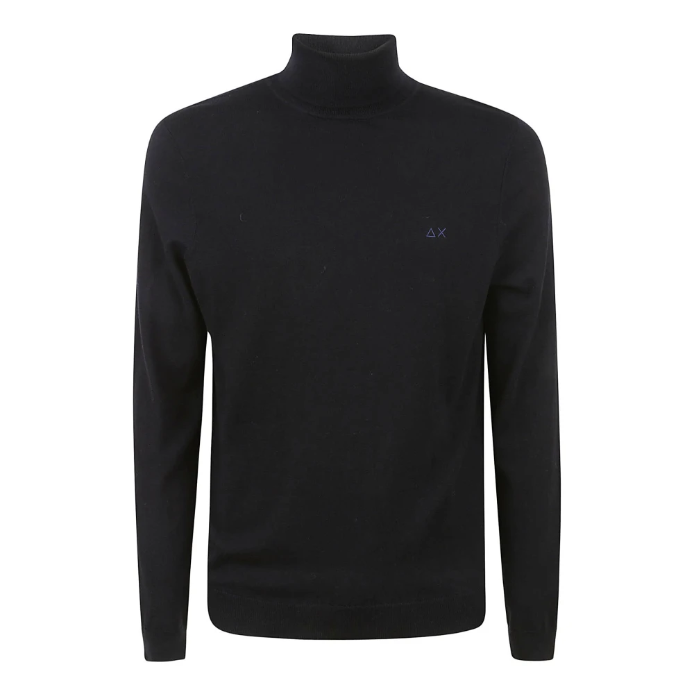 Sun68 Zwarte Coltrui met Hoge Kraag Black Heren