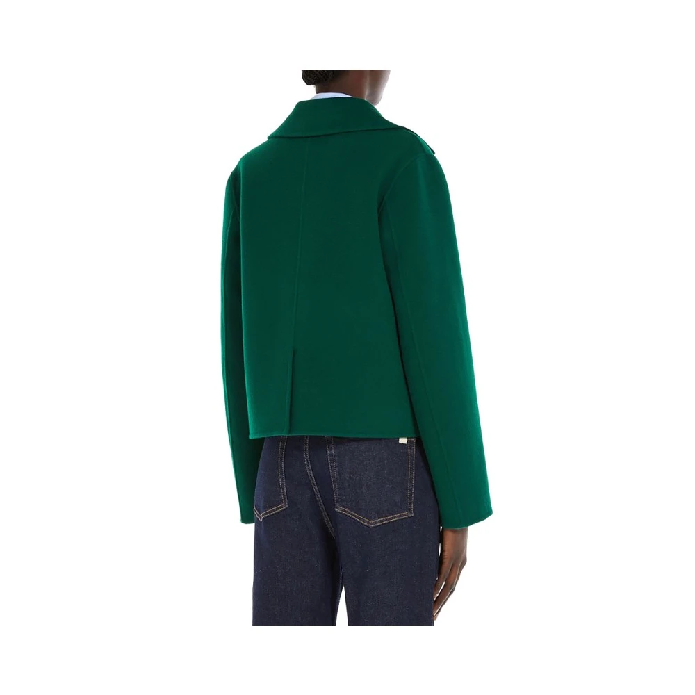 Max Mara Weekend Groene wollen jas Kelly Model Green Heren
