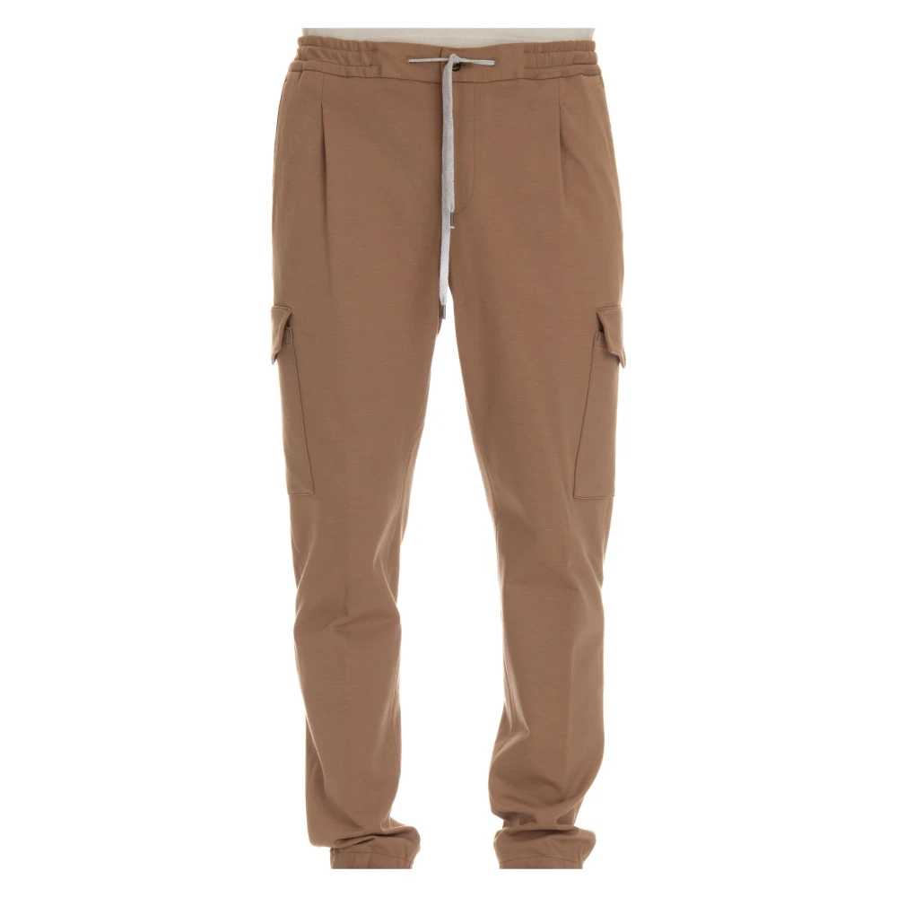 PT Torino Cargo Broek Kameel Elastische Taille Brown Heren